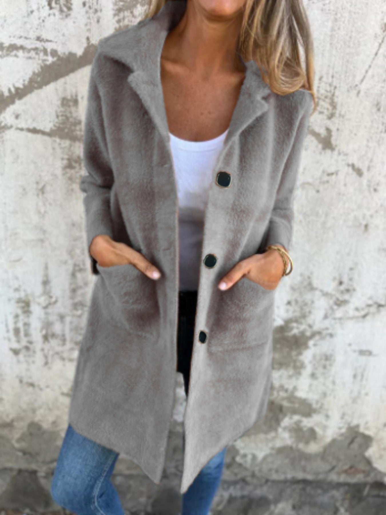 Effortless Chic Fuzzy Knit Outerwear