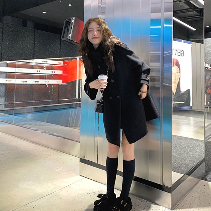 Women's Premium Red Double-Breasted Longline Coat