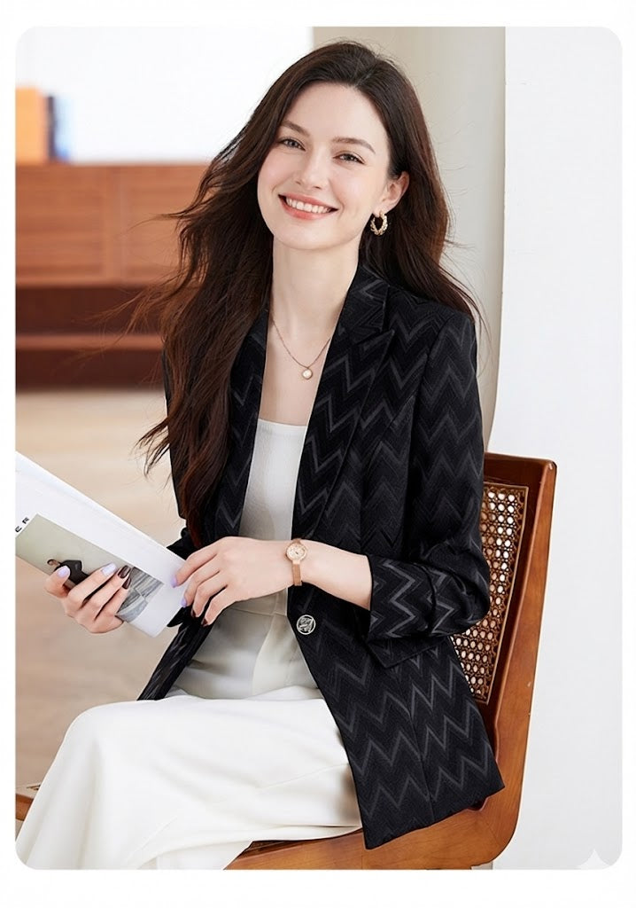 Modern Structured Single-Button Jacket