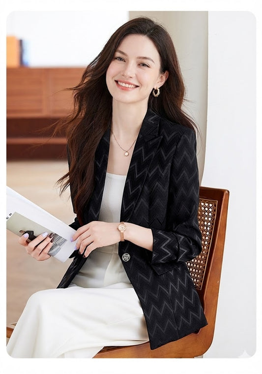 Modern Structured Single-Button Jacket