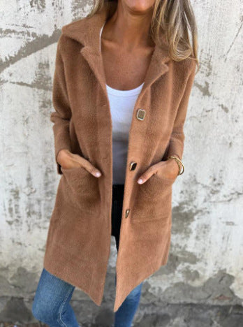 Effortless Chic Fuzzy Knit Outerwear