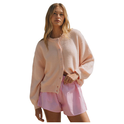 Effortless Fuzzy Knit Layering Sweater