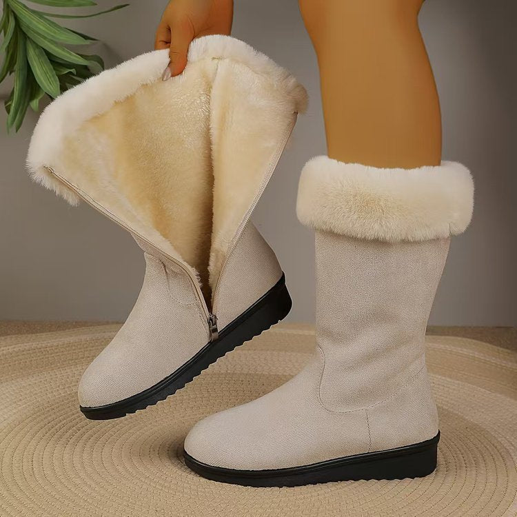 Comfort Flat Wedge Mid-Calf Cold Weather Boots