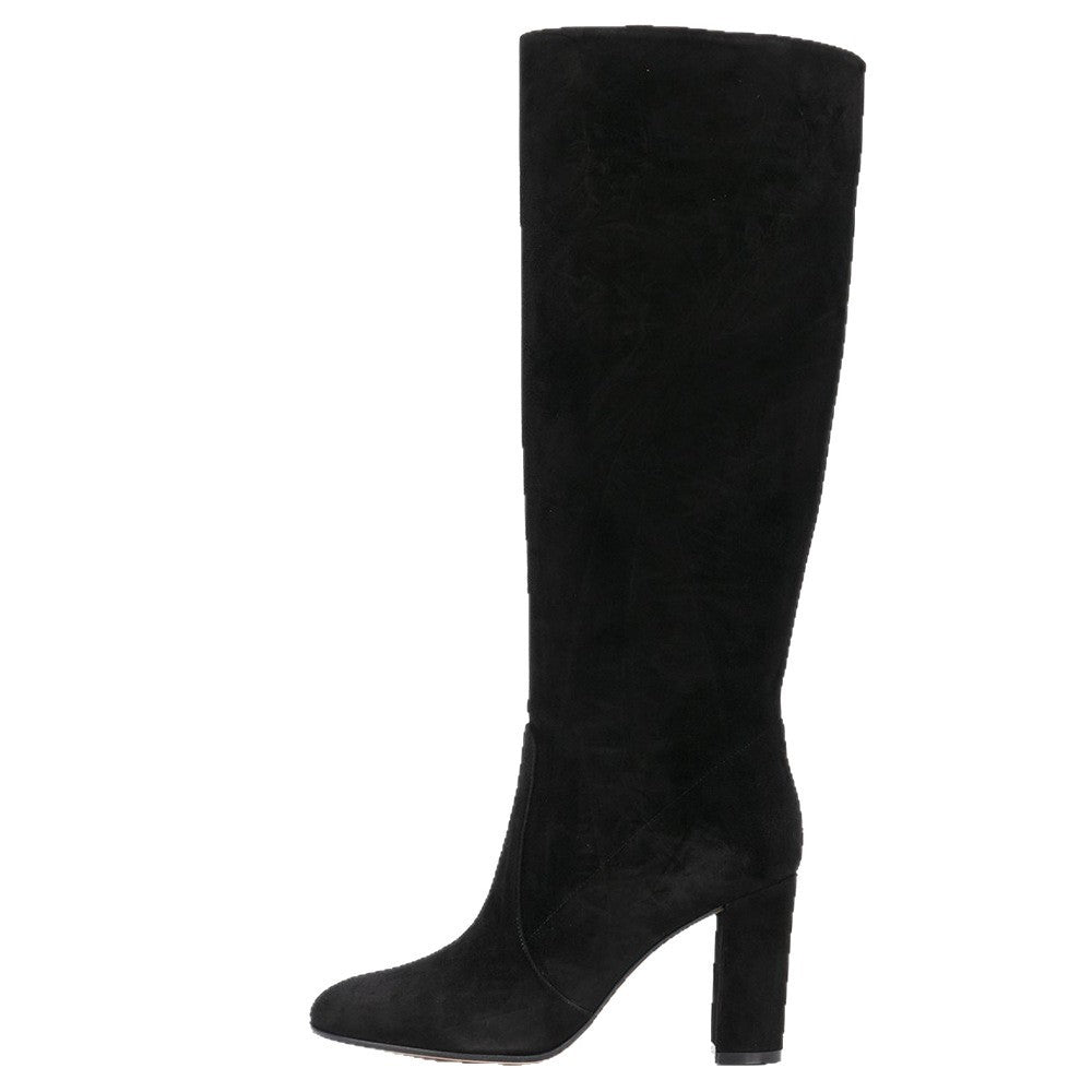 Elegant Suede Block Heel Knee-High Boots