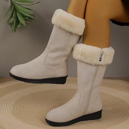 Comfort Flat Wedge Mid-Calf Cold Weather Boots