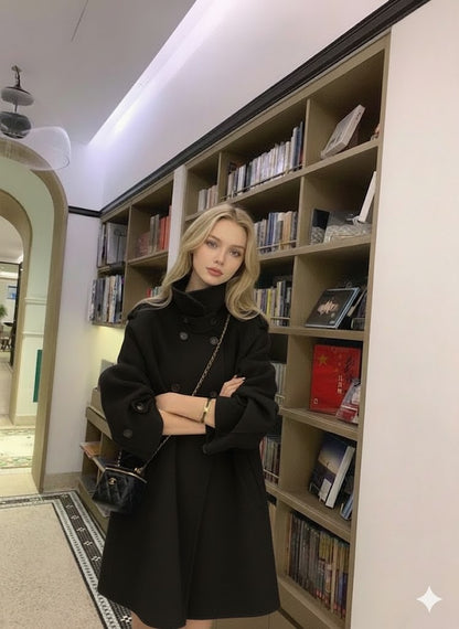 Women's Premium Red Double-Breasted Longline Coat